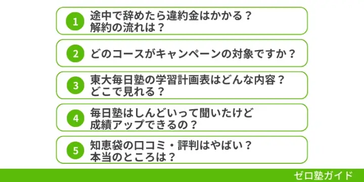 東大毎日塾に入塾するか迷っている人によくある質問Q&A