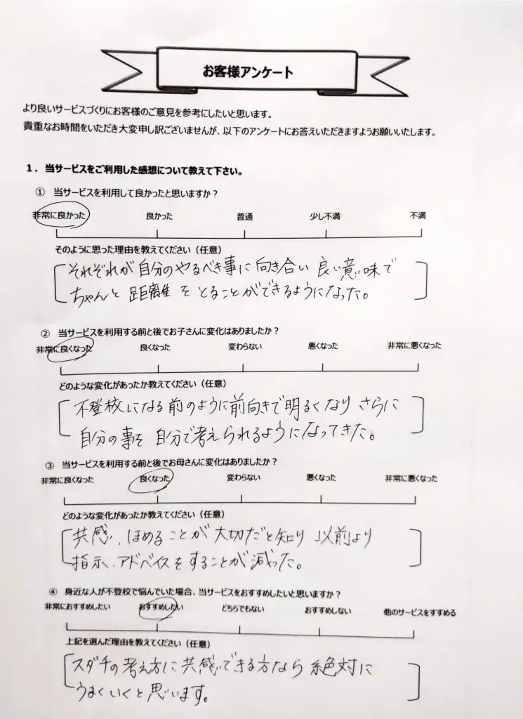 復学支援スダチ 口コミ 評判③