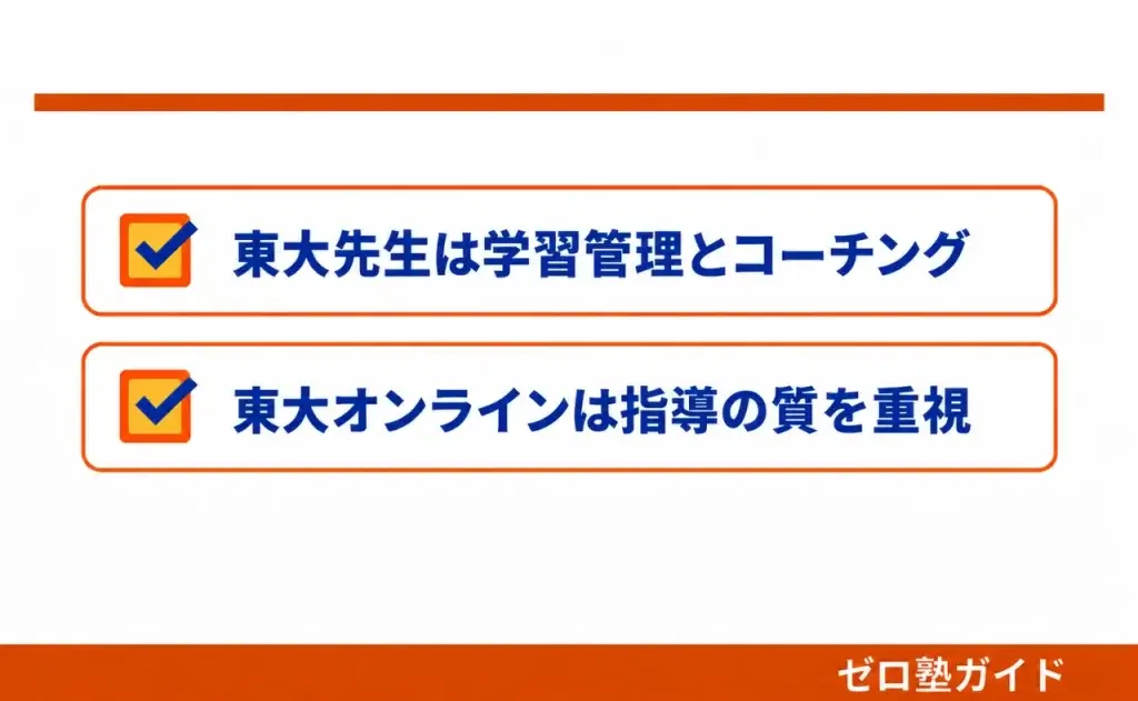 東大オンライン 東大先生 比較②